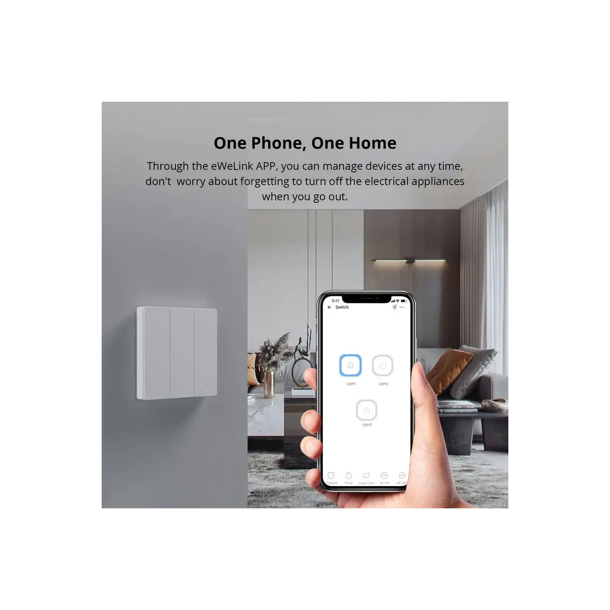 SONOFF SwitchMan Inteligentný Nástenný Vypínač M5 Matter, 2-tlačidlo, 80 mm (EU typ)