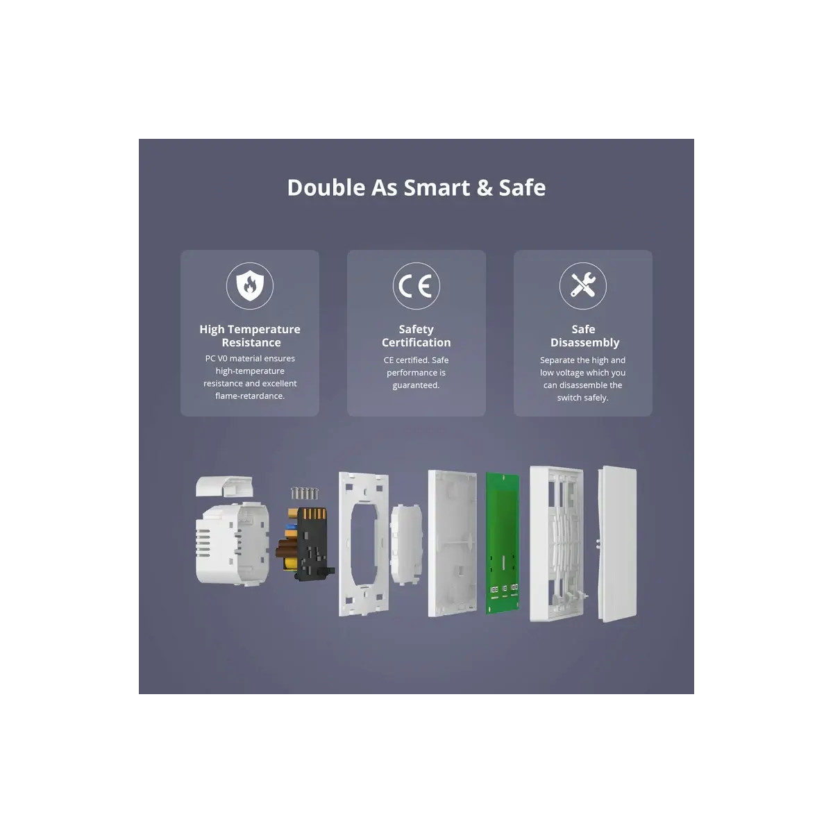 SONOFF SwitchMan Inteligentný Nástenný Vypínač M5 Matter, 3-tlačidlo, 86 mm (EU typ)