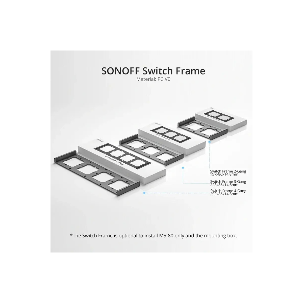 SONOFF dvojrámik pre 2 vypínače M5, 80 mm typ, biely