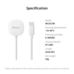 SONOFF WLDC200 detekčný kábel pre senzor úniku vody SNZB-05P