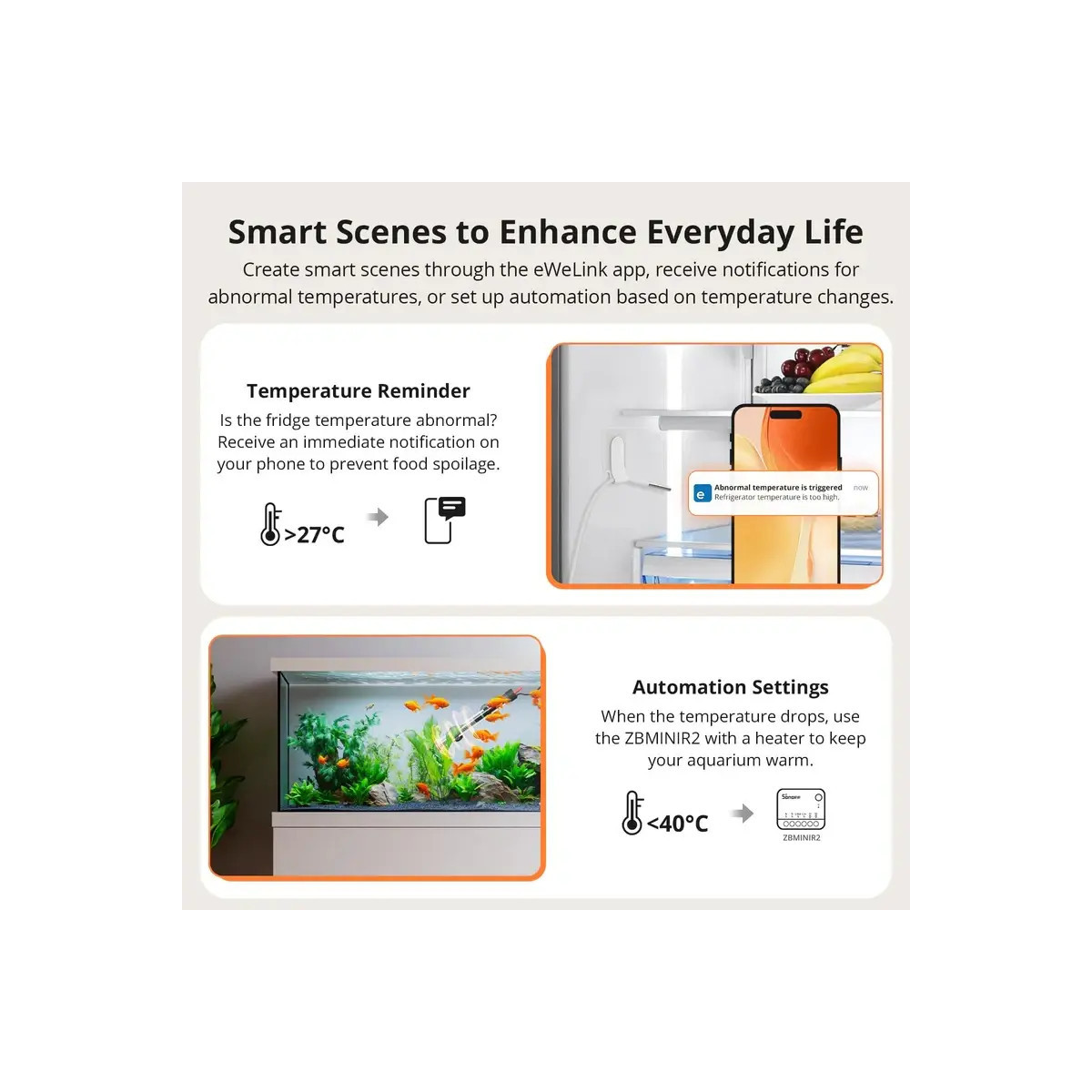 SONOFF SNZB-02LD IP65 Zigbee LCD inteligentný teplomer (verzia so sondou)