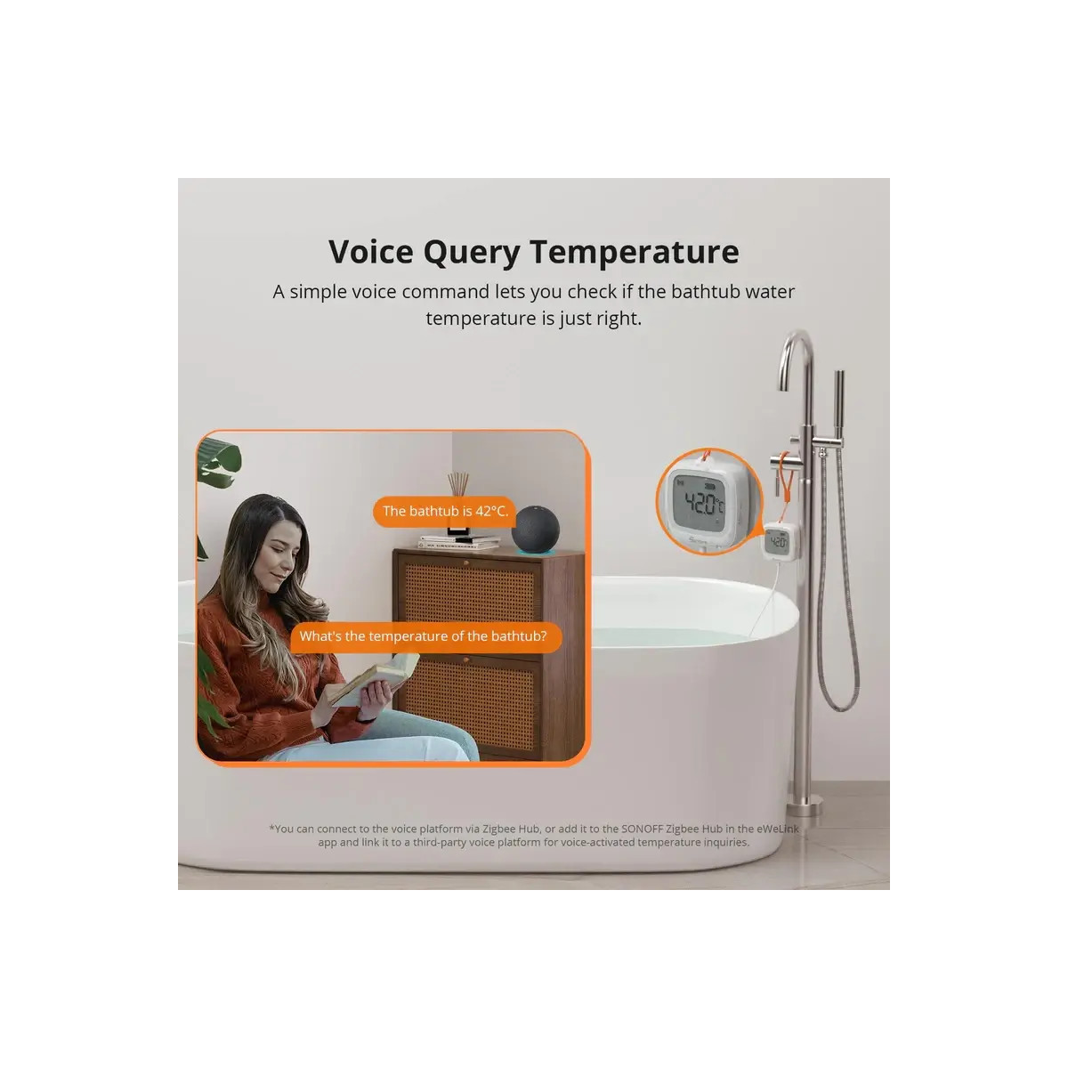 SONOFF SNZB-02LD IP65 Zigbee LCD inteligentný teplomer (verzia so sondou)