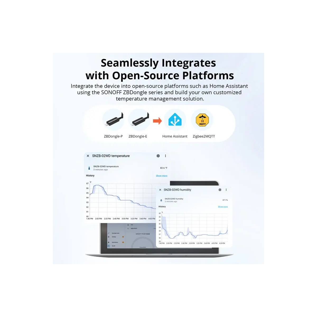 SONOFF SNZB-02WD IP65 Zigbee LCD inteligentný snímač teploty a vlhkosti
