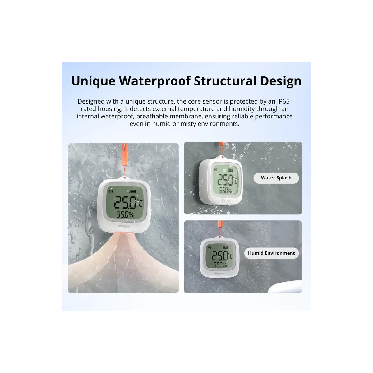 SONOFF SNZB-02WD IP65 Zigbee LCD inteligentný snímač teploty a vlhkosti