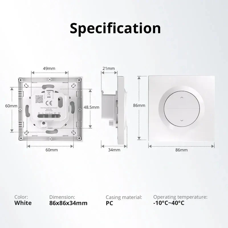 SONOFF ERBS Roller Shutter Wall Switch Enclosure for MINI-RBS