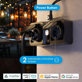 Meross Matter Smart Wi-Fi Outdoor Plug with Energy Monitor, MOP320MA (EU version)