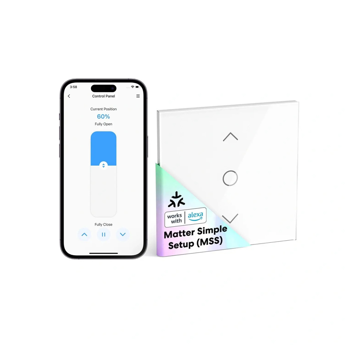 Meross Matter Smart Wi-Fi Žaluziový Vypínač, MRS100MA (EU verze)