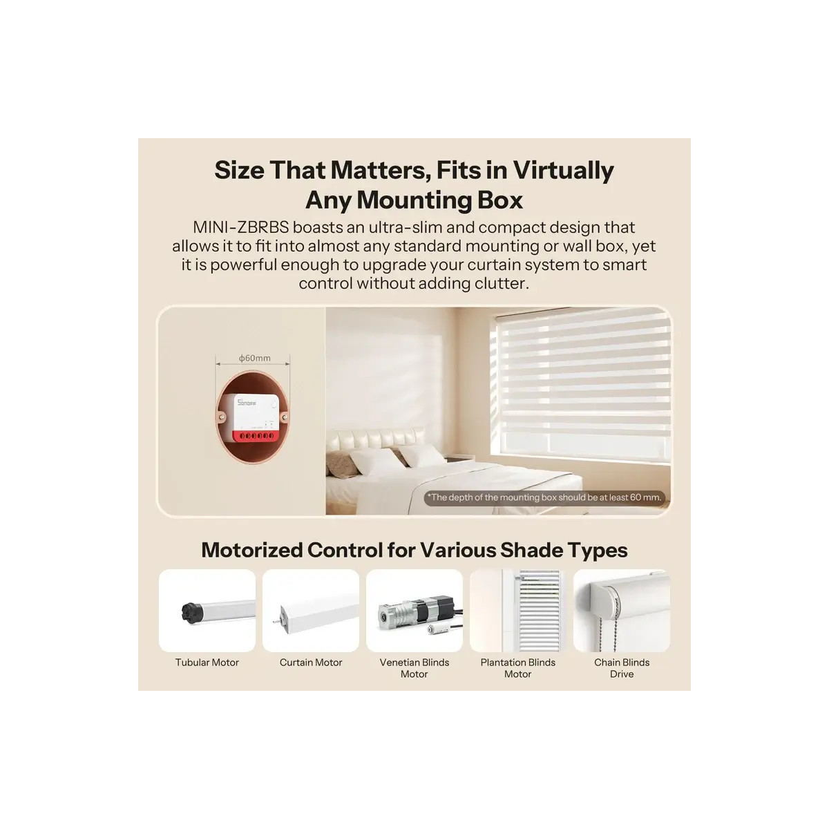 SONOFF MINI-ZBRBS Zigbee Smart Roller Shutter Switch