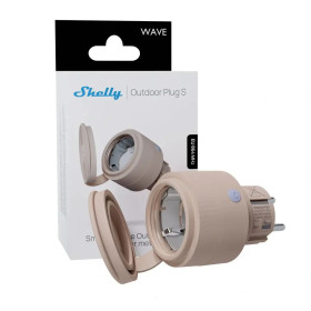 Shelly Wave Outdoor Plug S LR Mocha - vonkajšia zásuvka s meraním spotreby (Z-Wave Long Range)