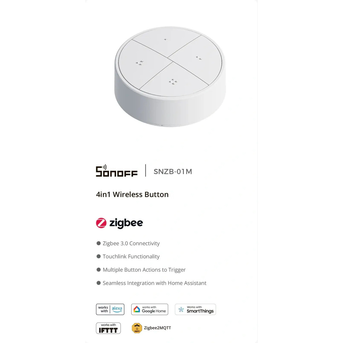 SONOFF SNZB-01M Orb 4in1 Zigbee Bezdrôtové tlačidlo