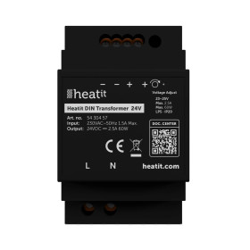 HEATIT DIN Transformer 24V, menič napätia na DIN lištu 230VAC - 24VDC 60W