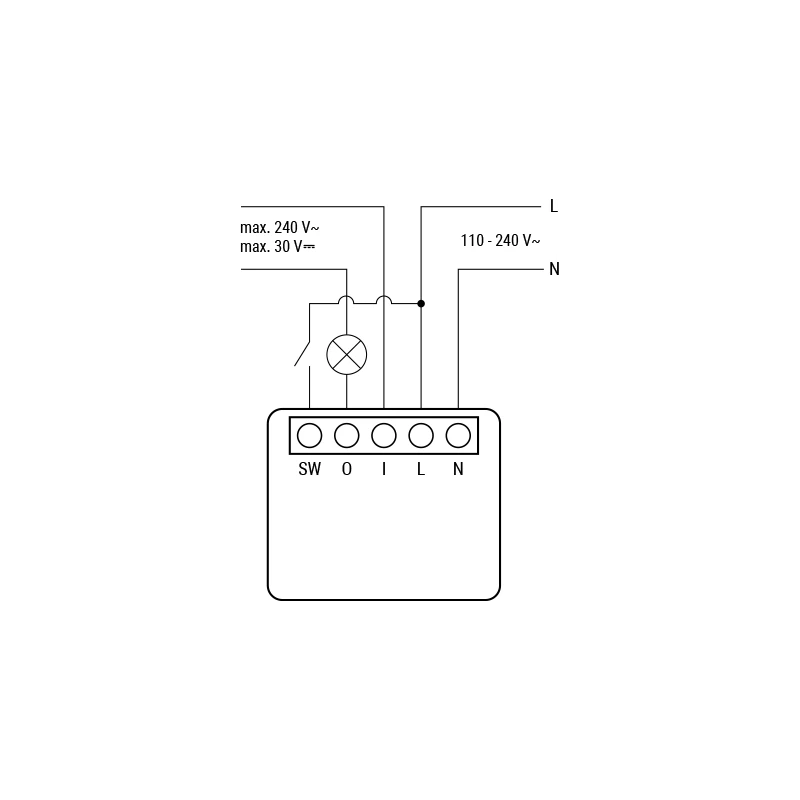 Shelly 1 Mini Gen4 - spínací modul 1x 8A (WiFi, Bluetooth, Zigbee, Matter)