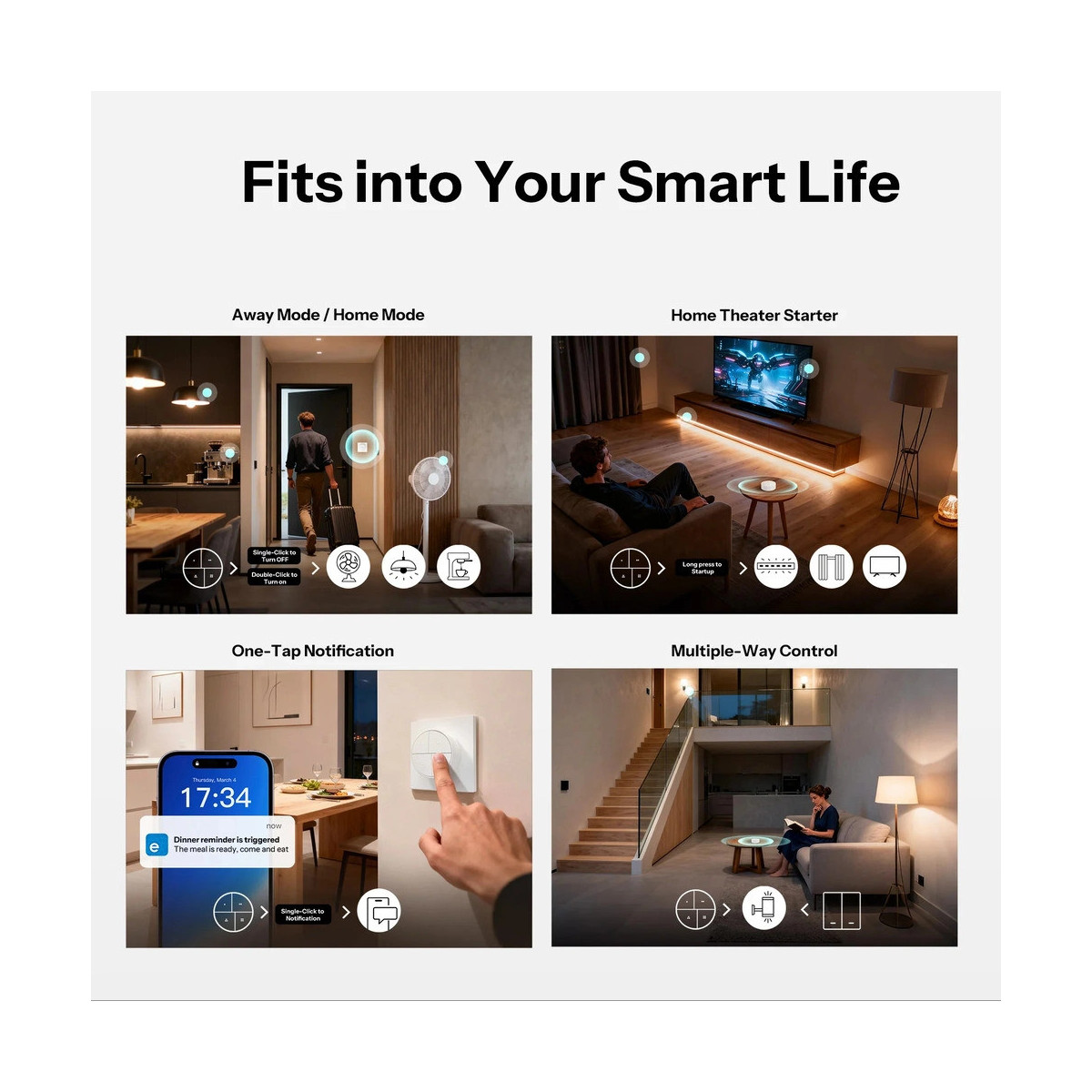 SONOFF SNZB-01M Orb 4in1 Zigbee Bezdrôtové tlačidlo