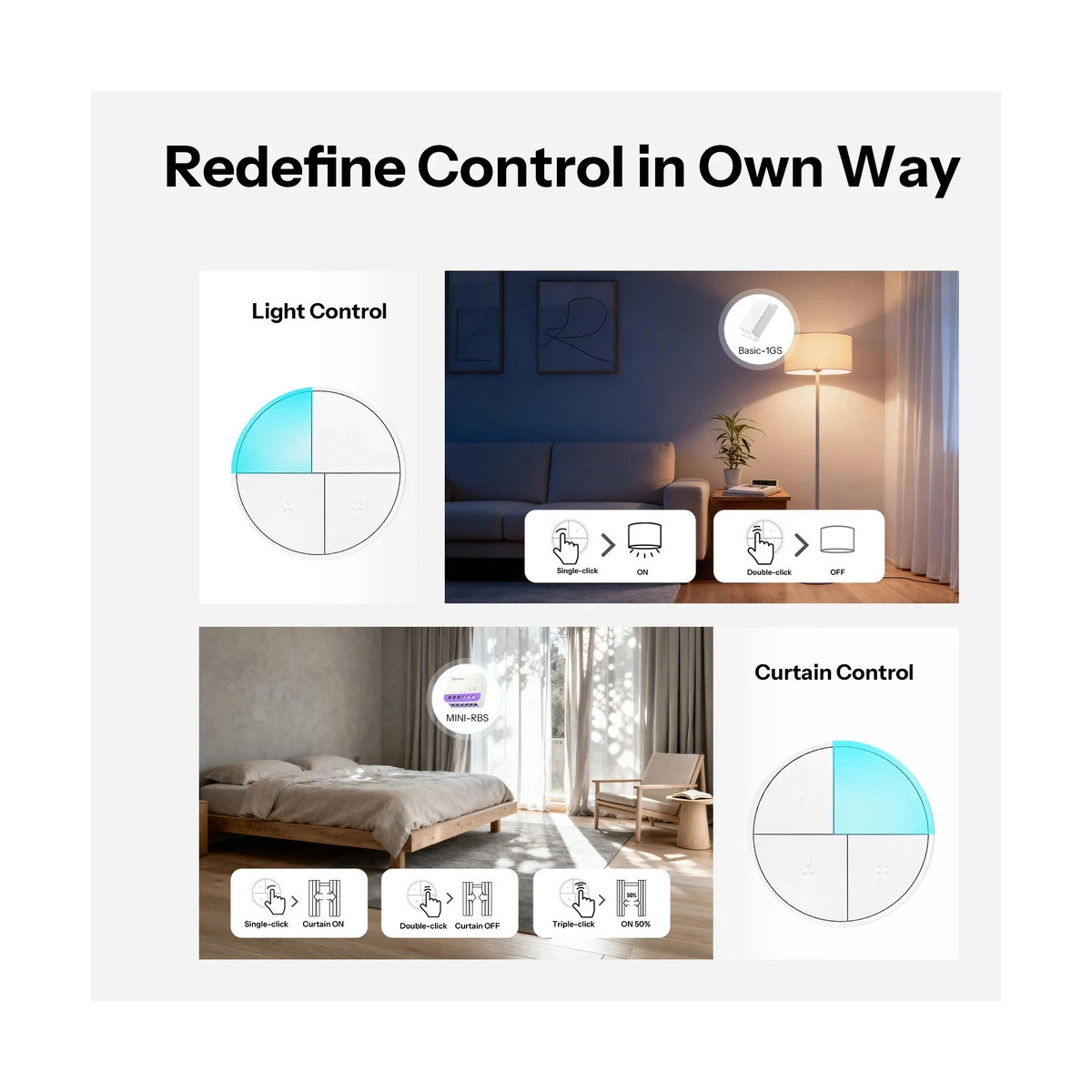 SONOFF SNZB-01M Orb 4in1 Zigbee Bezdrôtové tlačidlo