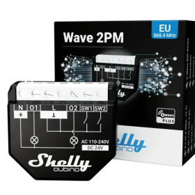 Shelly Wave 2PM - spínací modul s meraním spotreby 2x 10A (Z-Wave)