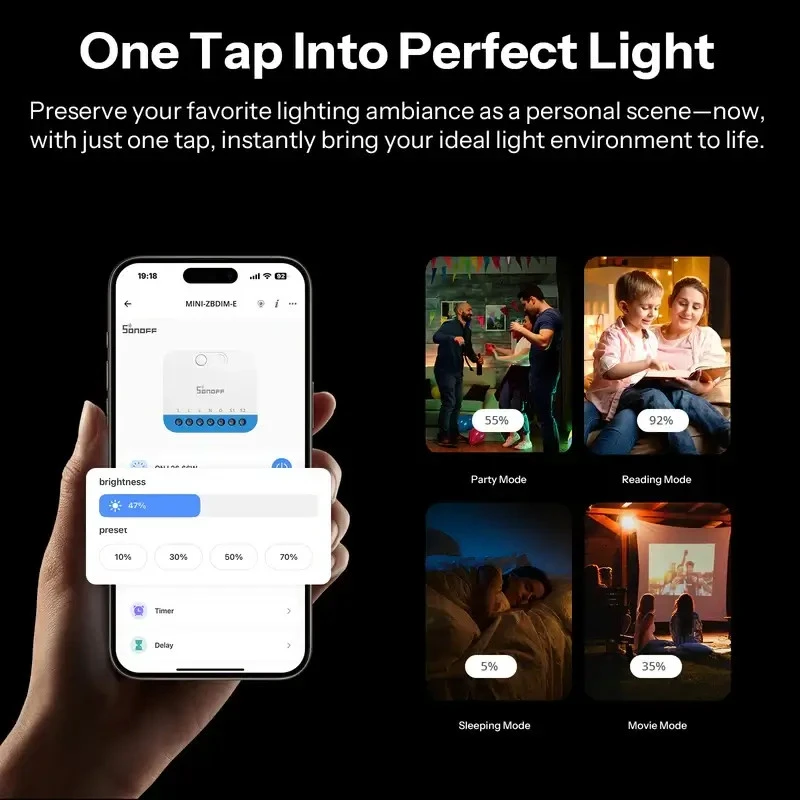 SONOFF MINI-ZBDIM-E Orb-ZBDIM Zigbee inteligentný stmievací vypínač