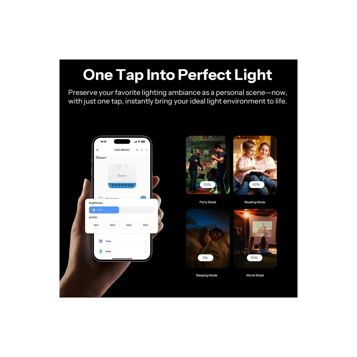 SONOFF MINI-ZBDIM-E Orb-ZBDIM Zigbee inteligentný stmievací vypínač