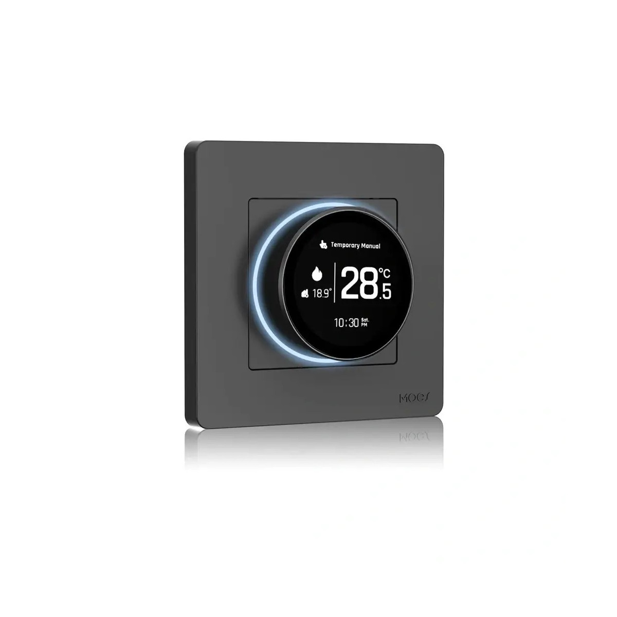 MOES ZigBee Star Ring inteligentný termostat, GB verzia pre elektrické podlahové kúrenie, sivý