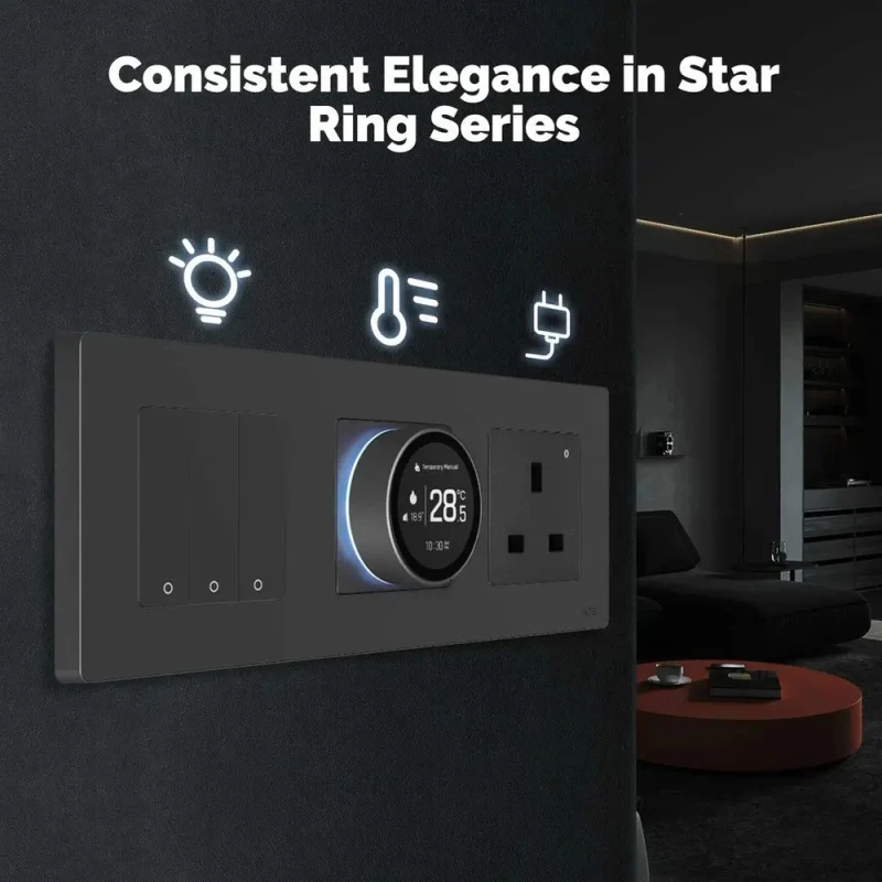 MOES ZigBee Star Ring inteligentný termostat, GC verzia pre bojler/kotol, biely