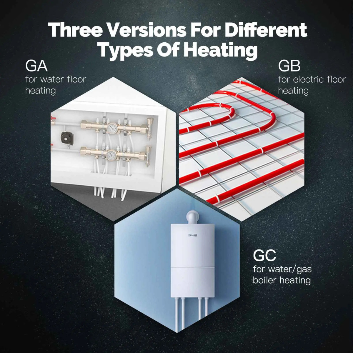MOES ZigBee Star Ring inteligentný termostat, GA verzia pre vodné podlahové kúrenie, biely