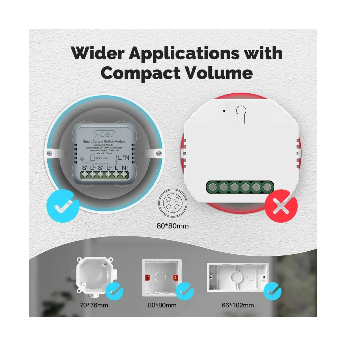 MOES ZigBee smart modul pro ovládání závěsů mini