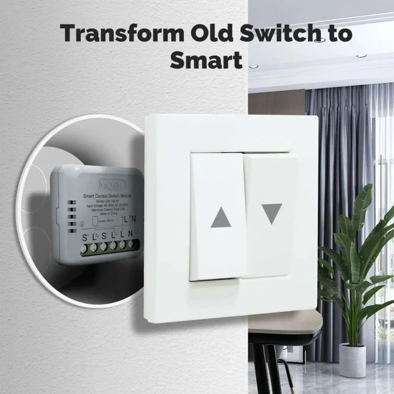 MOES ZigBee smart modul na ovládanie závesov mini