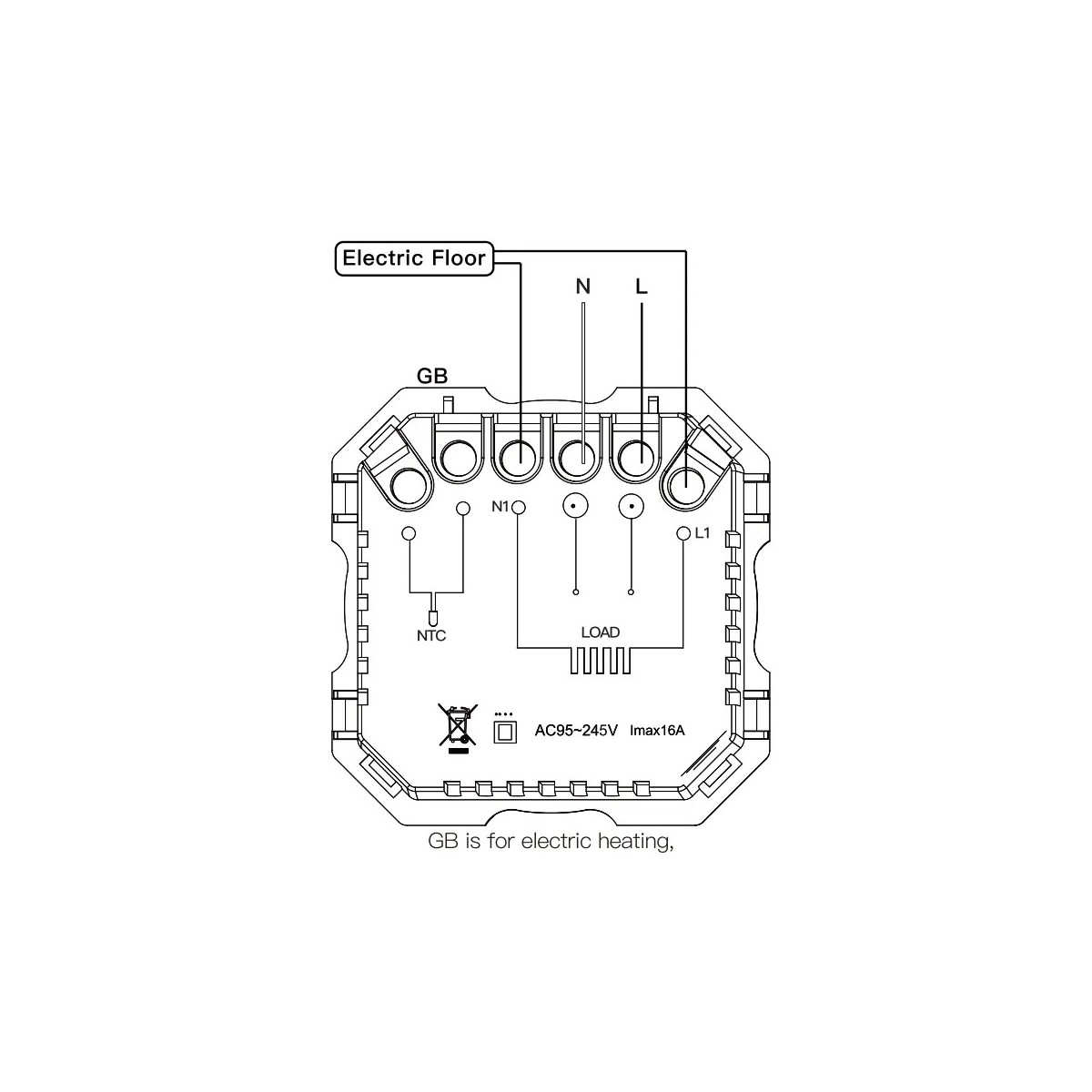 MOES ZigBee Star Ring inteligentný termostat, GB verzia pre elektrické podlahové kúrenie, sivý