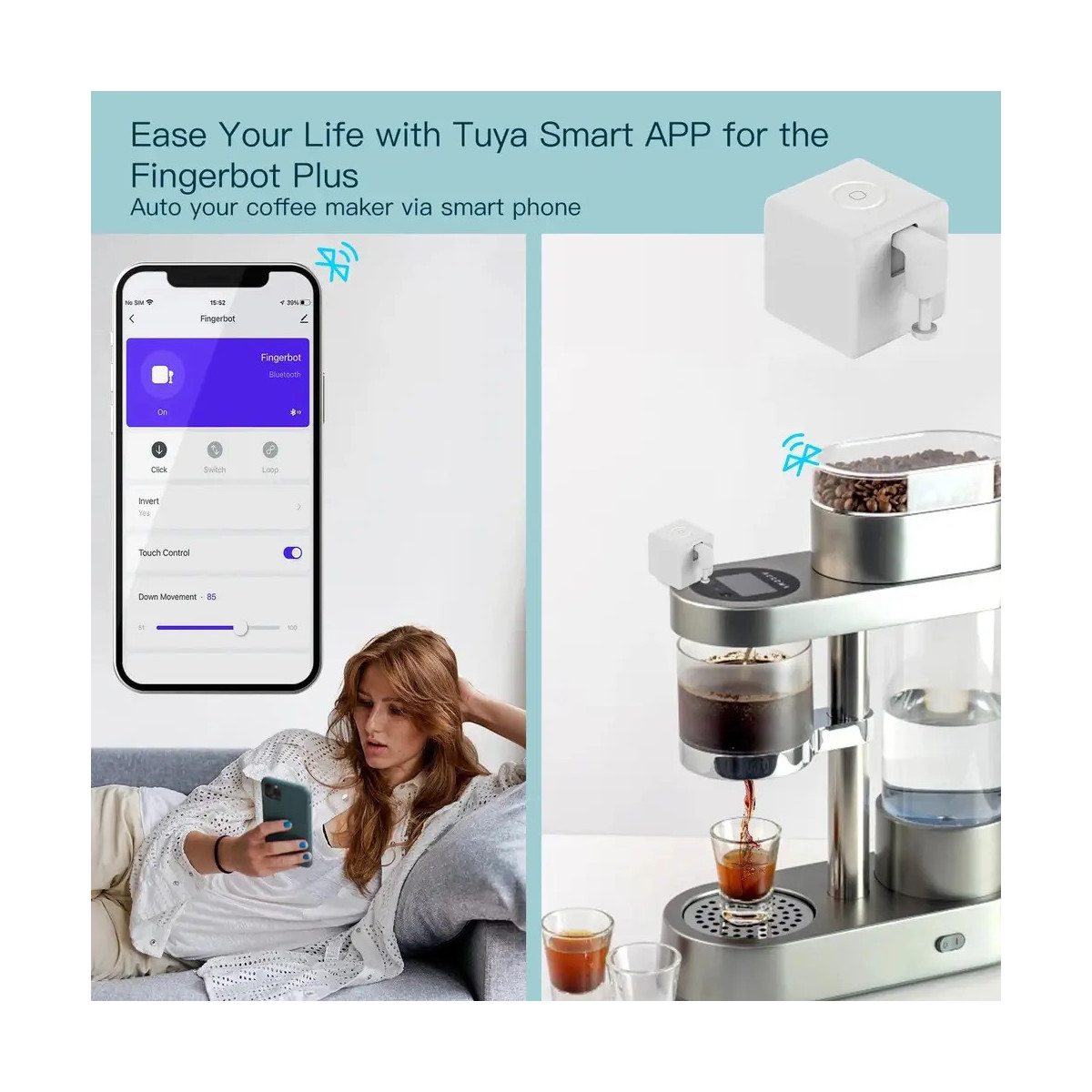 MOES Smart Fingerbot Plus, bezdrôtový dotykový spínač tlačidla ON/OFF, ZigBee