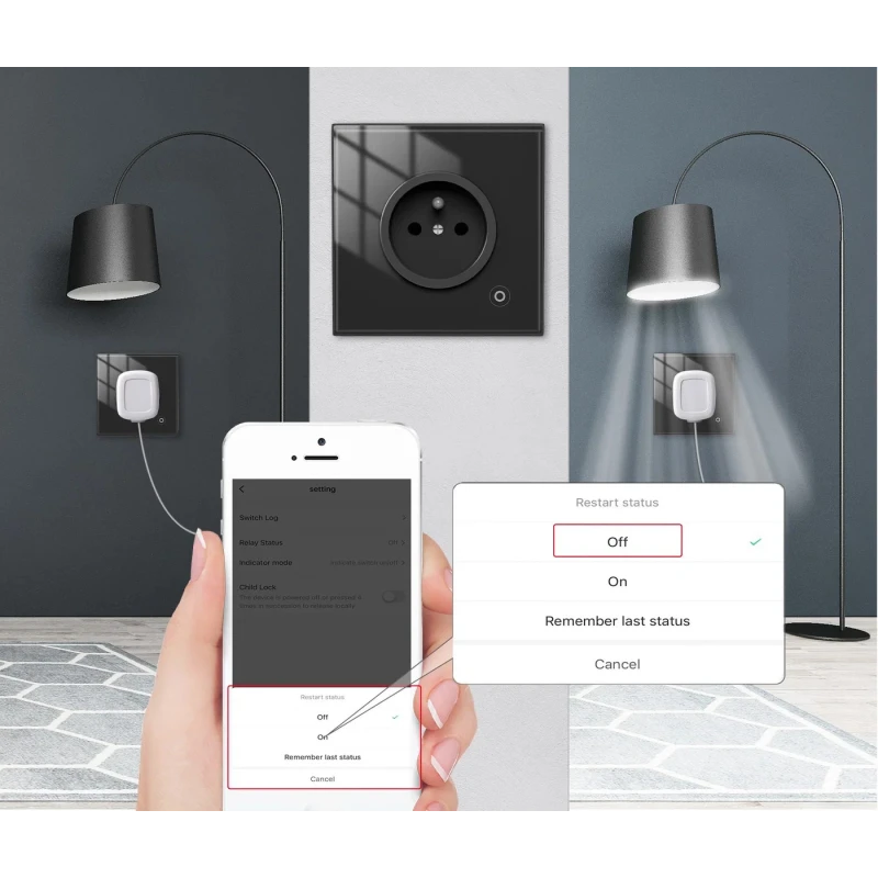 MOES ZigBee inteligentná zásuvka, meranie spotreby, typ E, Čierna