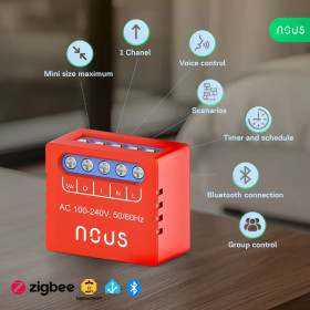 Nous B6Z ZigBee MINI Smart spínací modul (1 kanál, bez merania spotreby)