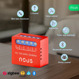 Nous B6Z ZigBee MINI Smart Spínací Modul (1 kanál, bez merania spotreby), 2 kusy