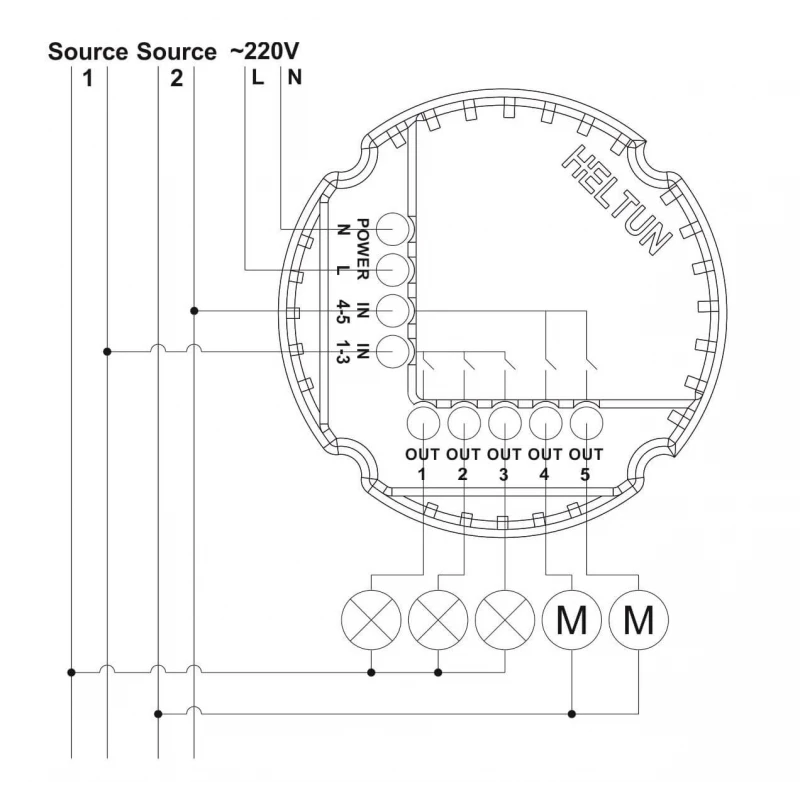 HELTUN Touch Panel Switch Solo (HE-TPS01-MKK), Z-Wave wall switch 1 button, Black
