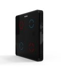 HELTUN Touch Panel Switch Quarto (HE-TPS04-MKK), Z-Wave wall switch 4 buttons, Black