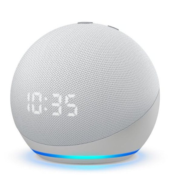 Amazon Echo Dot 4. generácie s hodinami Glacier White