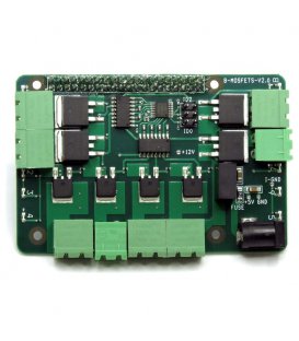 Stohovateľný modul s ôsmimi MOSFETy pre Raspberry Pi