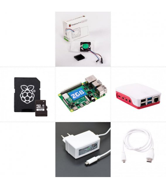 Zonepi set with Raspberry Pi 4, 2GB RAM, 32GB card, official box, white