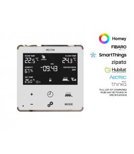 HELTUN Heating Thermostat (HE-HT01-WWM), Z-Wave termostat pro elektrické topení, Bílý
