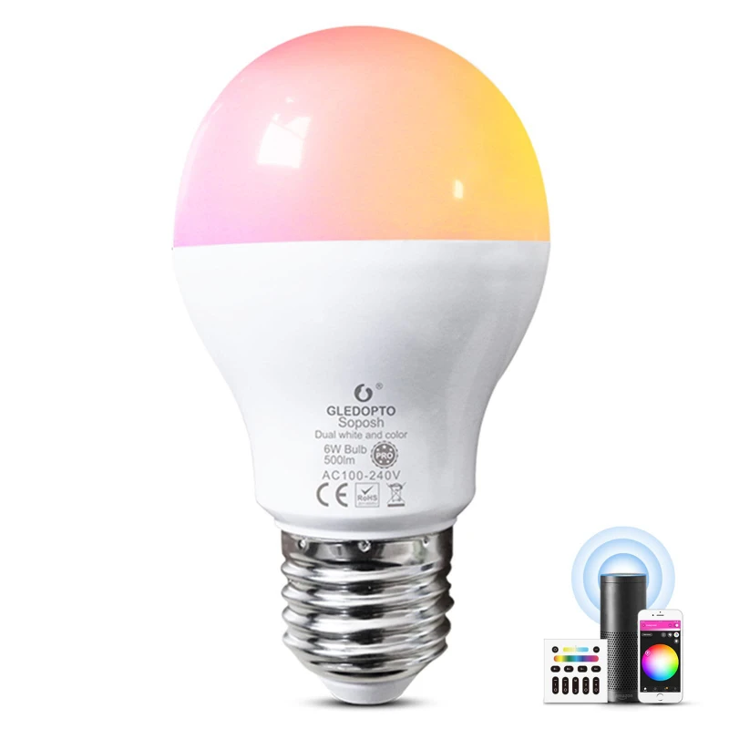 GLEDOPTO Zigbee Pro 6W LED Bulb Dual White and Color (GL-B-007P) - multi-colored LED bulb