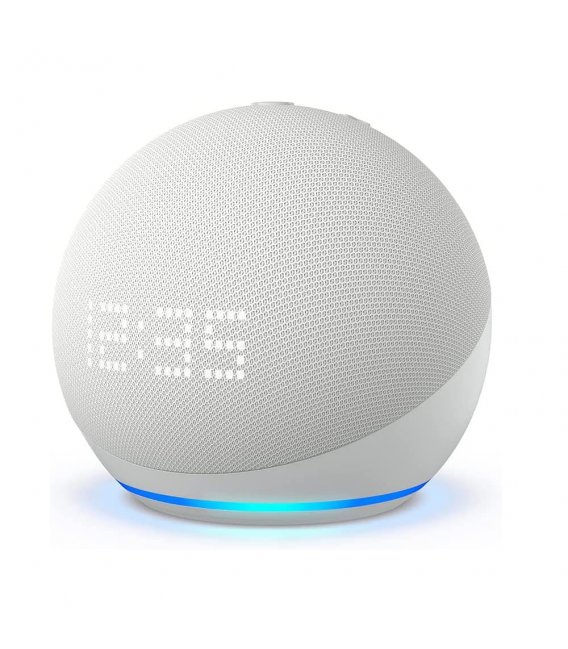 Amazon Echo Dot 5th generation with clock Glacier White