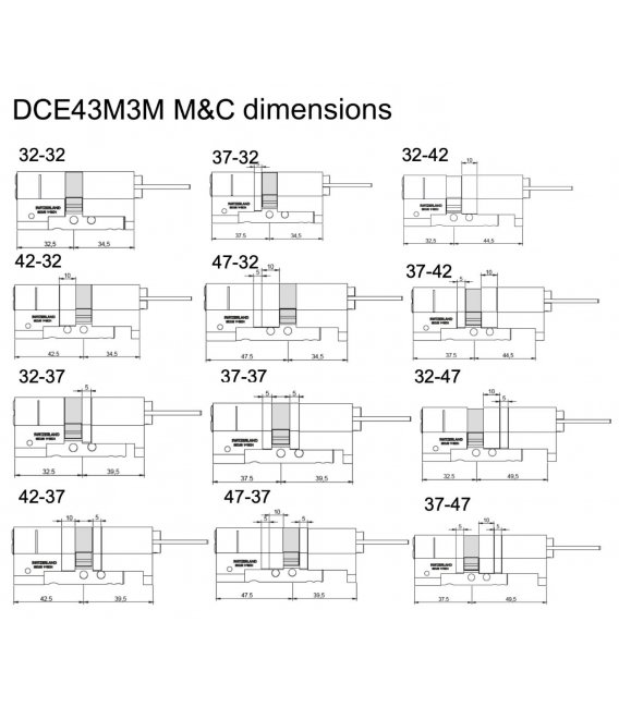 M&C Modular cylinder for Danalock V3, inside lenght 30mm