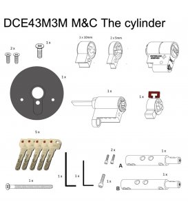 M&C Modular cylinder for Danalock V3, inside lenght 30mm