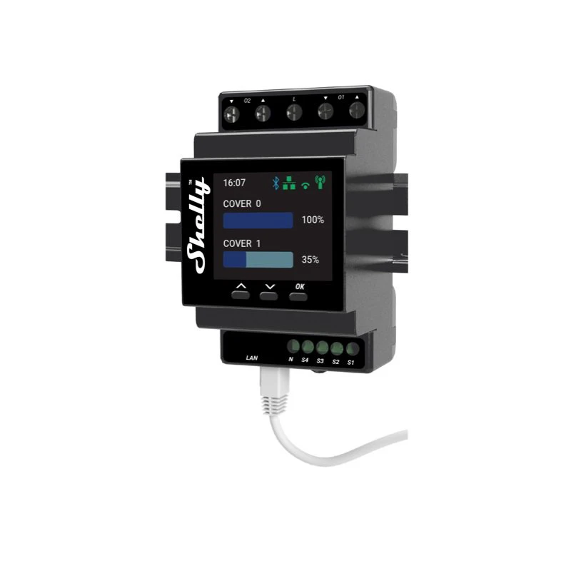 Shelly Pro Dual Cover Shutter PM - DIN rail module for controlling 2 motors (LAN, WiFi, Bluetooth)