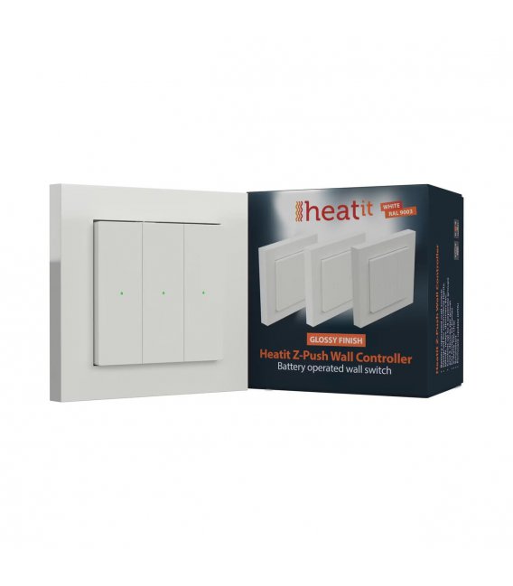Heatit Z-Push Wall Controller White RAL 9003 GLOSSY