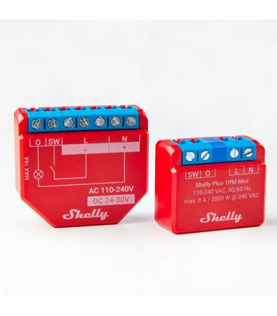 Shelly Plus 1PM Mini - spínací modul s měřením spotřeby 1x 8A (WiFi, Bluetooth)