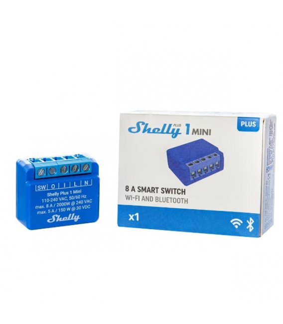 Shelly Plus 1 Mini - spínací modul 1x 8A (WiFi, Bluetooth)