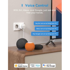 Meross Smart Wi-Fi Plug, MSS210HK, 2 Pack (EU version)