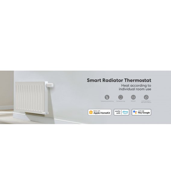 Meross HomeKit Smart Thermostat Valve Starter,WiFi Radiator Thermostat  Add-on,Work with Siri, Alexa,Google Assistant,SmartThings