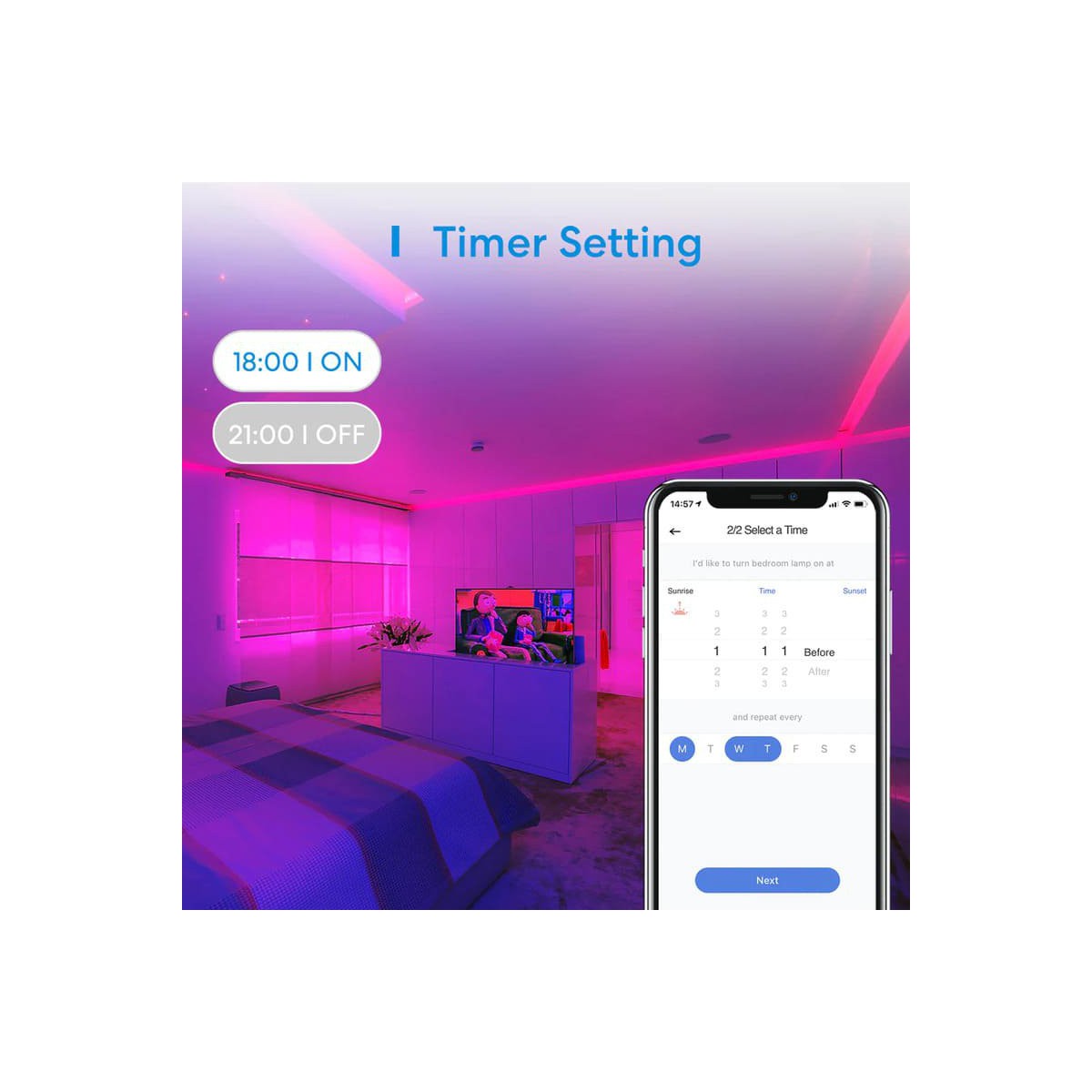 Meross Smart Wi-Fi LED Light Strip RGBWW 5m, MSL320PHK (EU version)