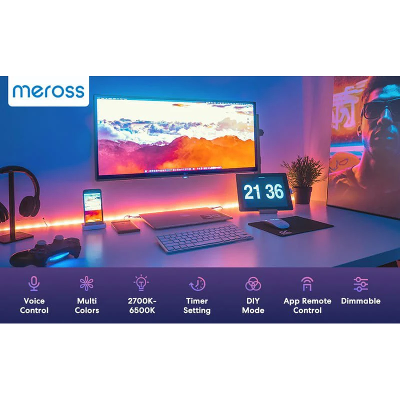 Meross Smart Wi-Fi LED Light Strip RGBWW 5m, MSL320PHK (EU version)