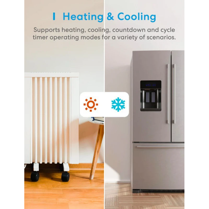 Meross Smart Wi-Fi Socket Thermostat, Heating & Cooling, MTS960HK (EU version)